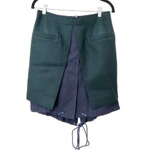 SACAI Wool Overlay Layered Skirt Sz 2 (M)